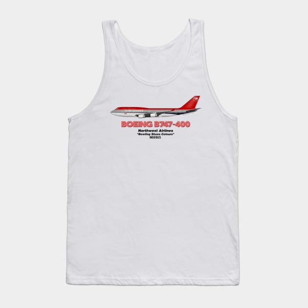 Boeing B747-400 - Northwest Airlines "Bowling Shoes Colours" Tank Top by TheArtofFlying